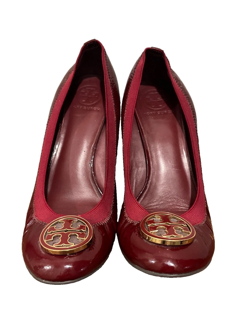 Tory Burch Red patent leather wedge pumps Sz 10M
